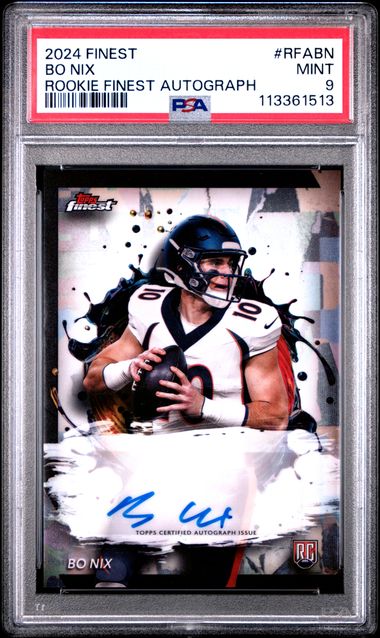2024 Topps Finest Rookie Finest Autographs Bo Nix #Rfabn Mint 9 front