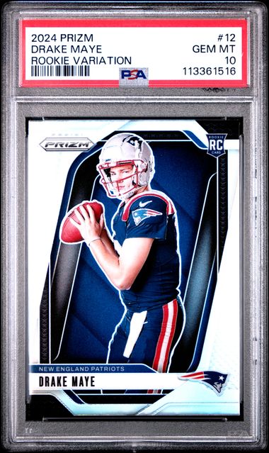 2024 Panini Prizm Rookie Variation Drake Maye #12 Gem Mt 10 front
