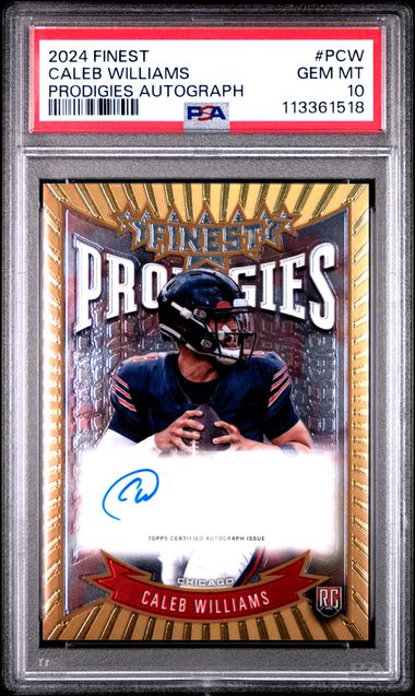 2024 Topps Finest Prodigies Autographs Caleb Williams #Pcw Gem Mt 10 front
