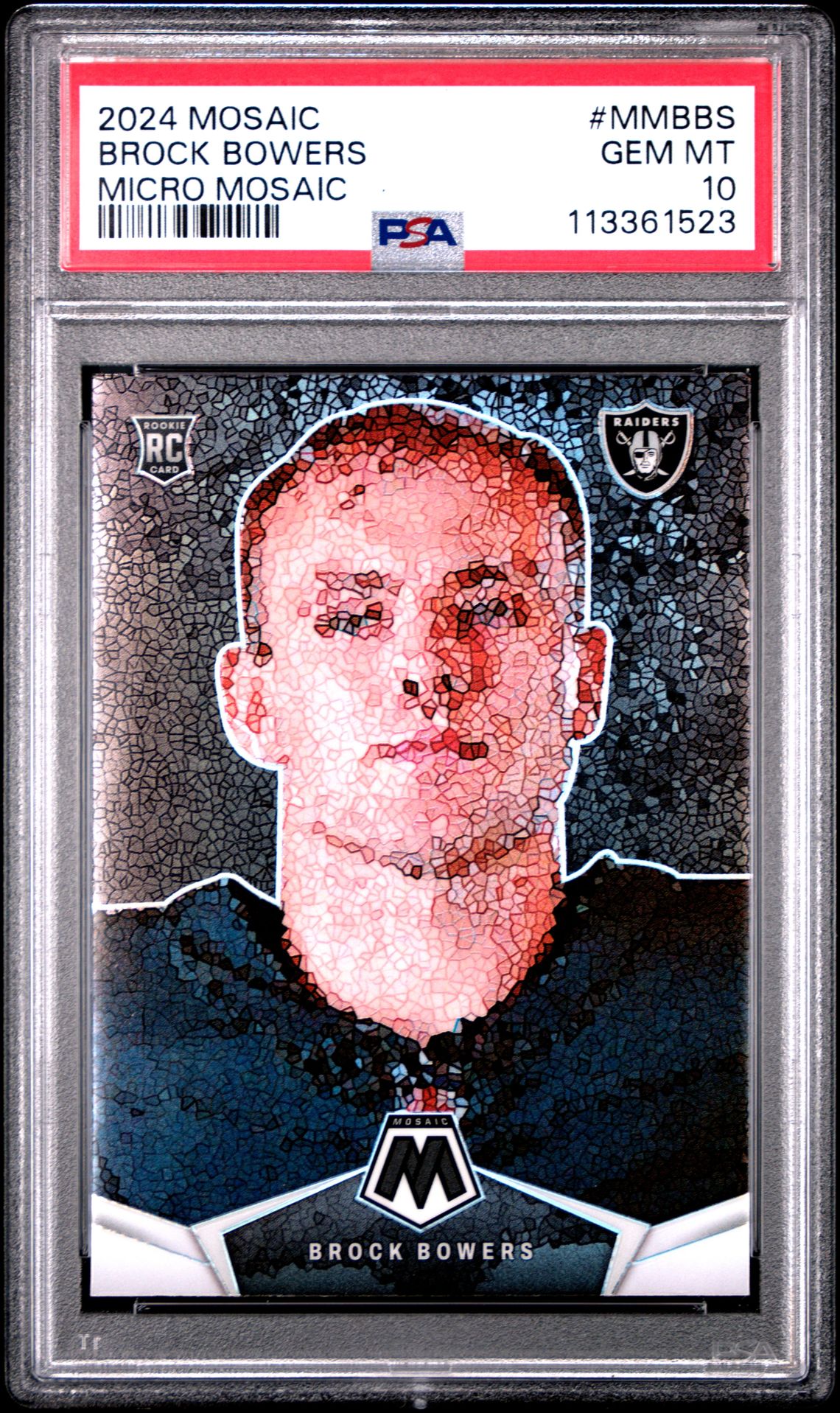 2024 Panini Mosaic Micro Mosaic Brock Bowers #Mmbbs Gem Mt 10 front