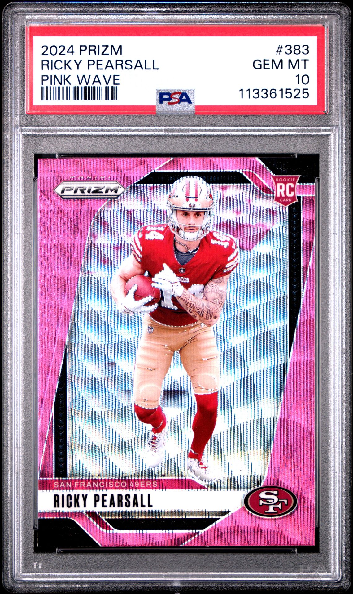 2024 Panini Prizm Ricky Pearsall #383 (Pink Wave) Gem Mt 10 front