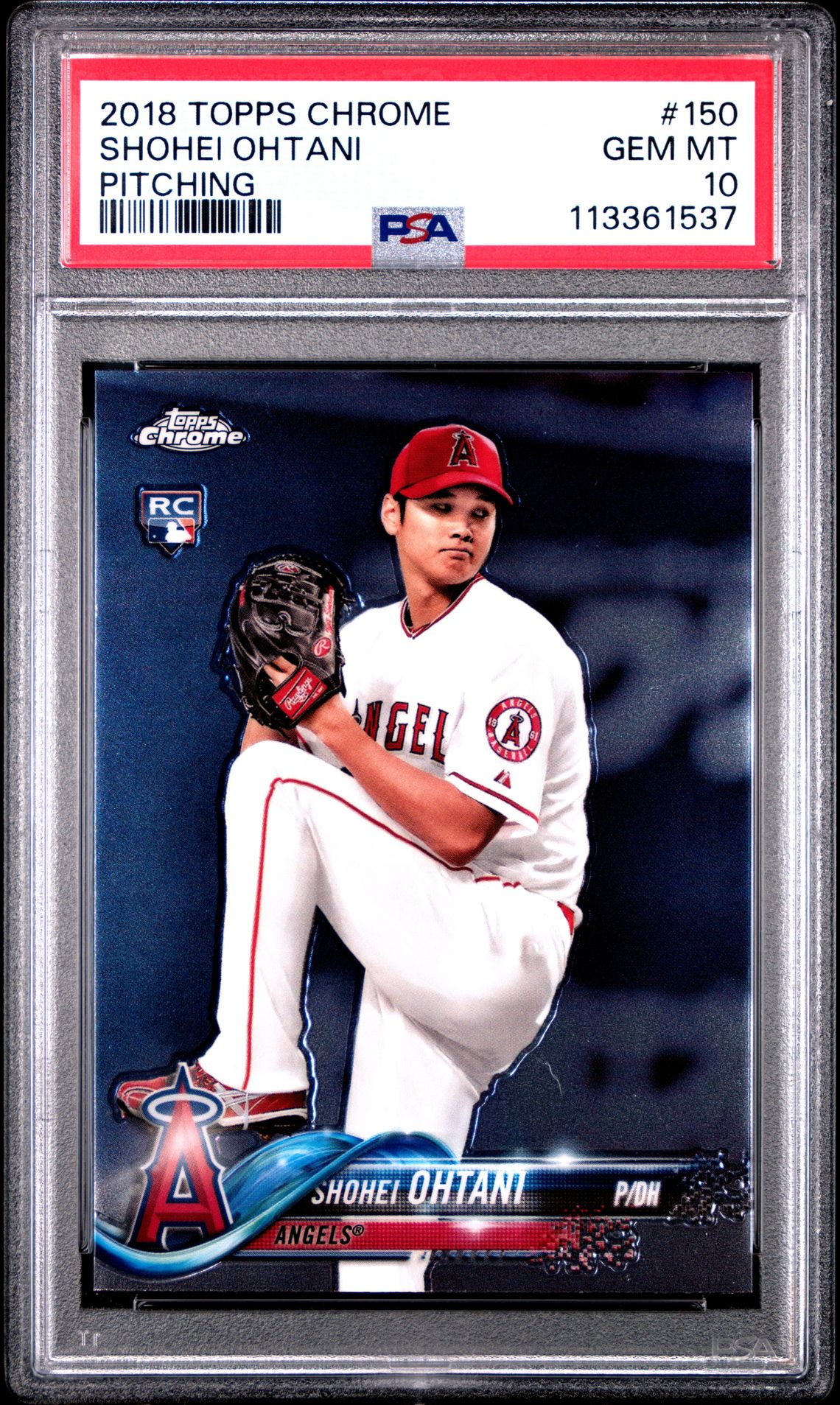 2018 Topps Chrome Shohei Ohtani #150 (Pitching) Gem Mt 10 front