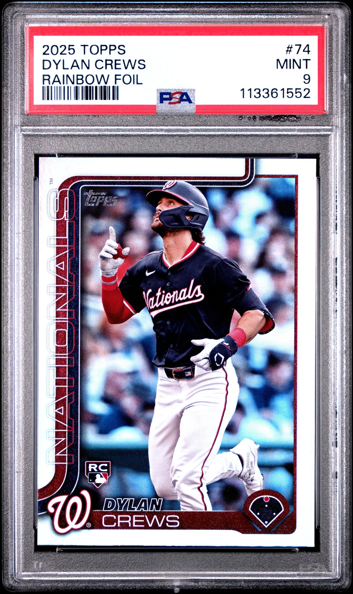 2025 Topps Dylan Crews #74 (Rainbow Foil) Mint 9 front