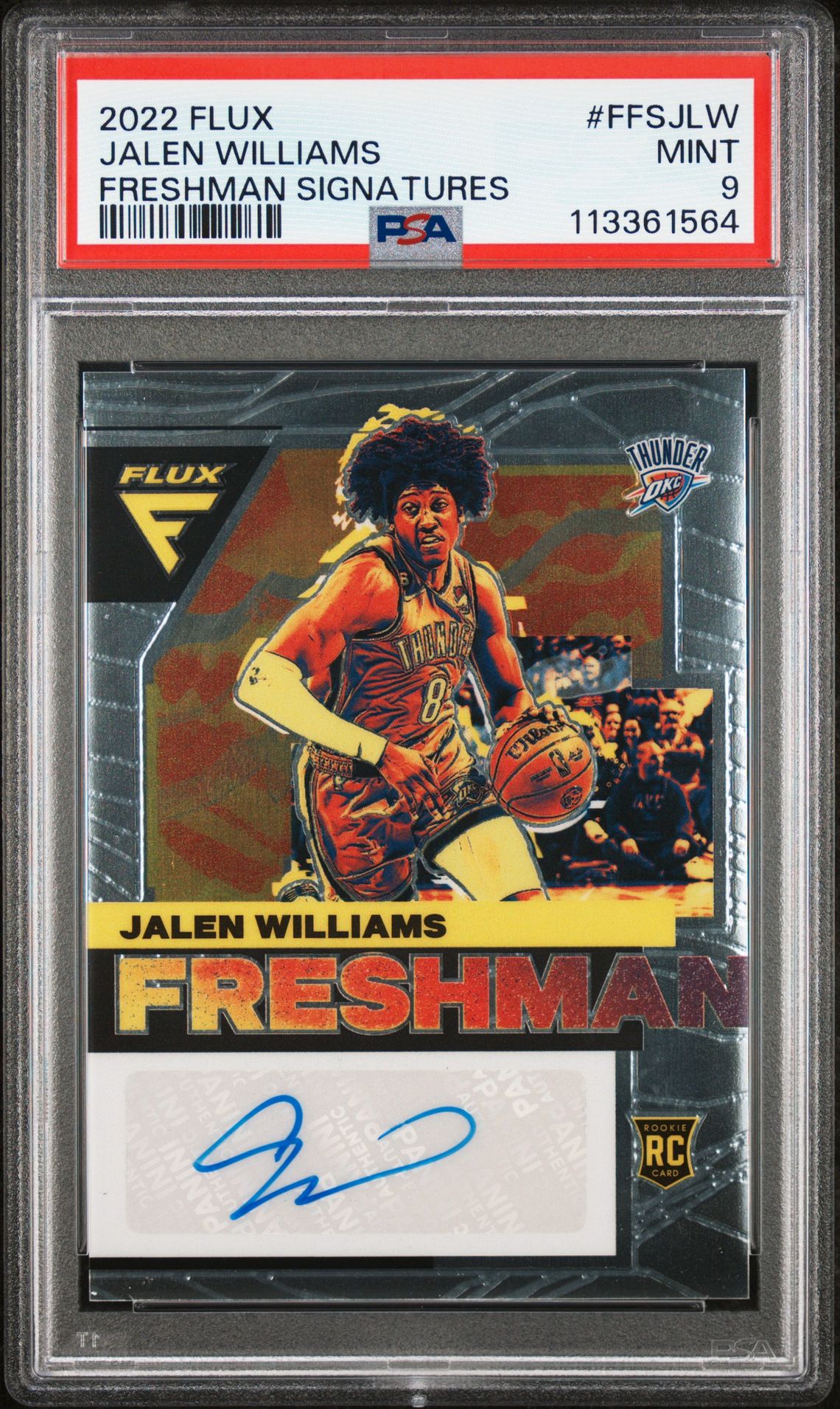 2022 Panini Flux Freshman Signatures Jalen Williams #Ffsjlw Mint 9 front