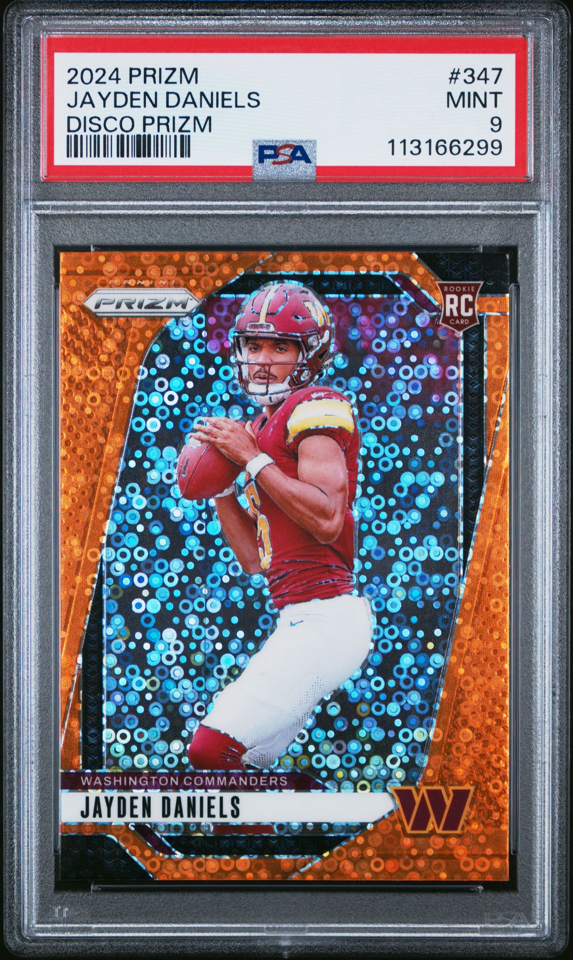 2024 Panini Prizm Jayden Daniels #347 (Disco Prizm) Mint 9 front