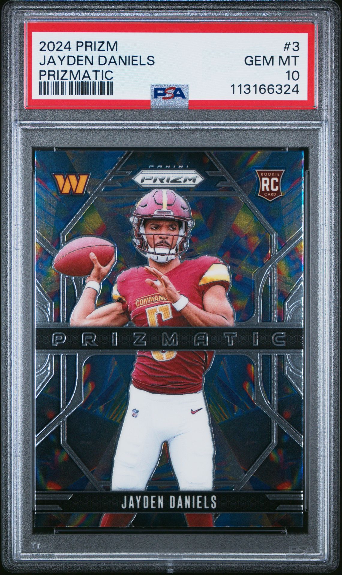 2024 Panini Prizm Prizmatic Jayden Daniels #3 Gem Mt 10 front
