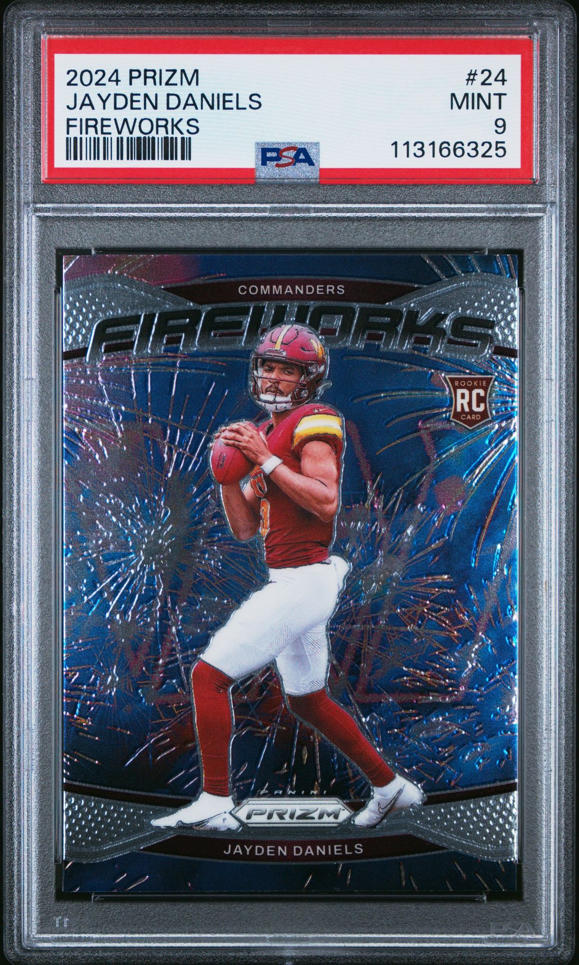 2024 Panini Prizm Fireworks Jayden Daniels #24 Mint 9 front