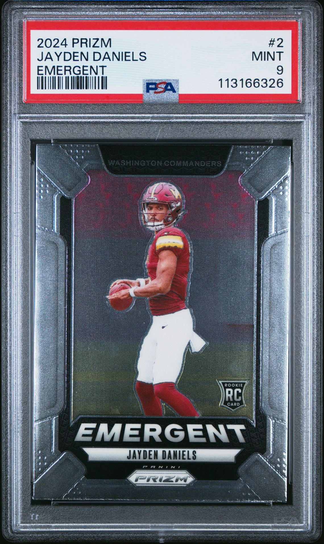 2024 Panini Prizm Emergent Jayden Daniels #2 Mint 9 front