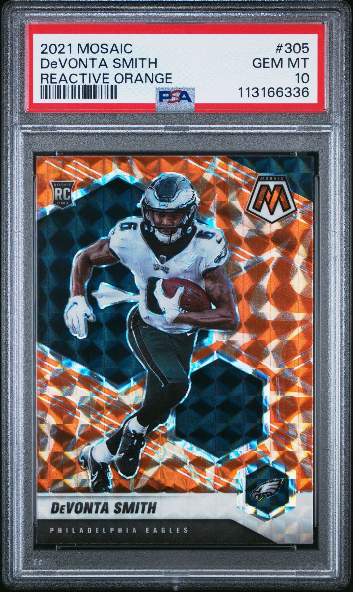 2021 Panini Mosaic Devonta Smith #305 (Reactive Orange) Gem Mt 10 front