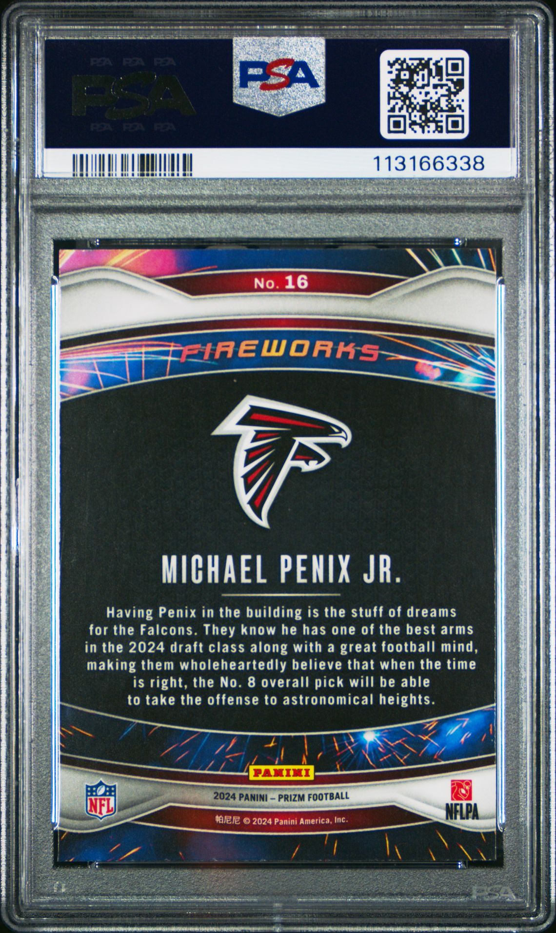 2024 Panini Prizm Fireworks Michael Penix Jr. #16 Mint 9 back