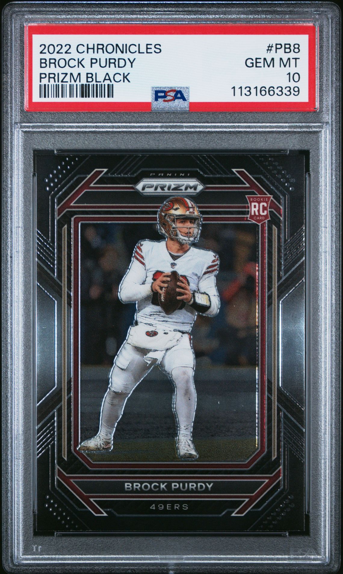 2022 Panini Chronicles Prizm Black Brock Purdy #Pb8 Gem Mt 10 front