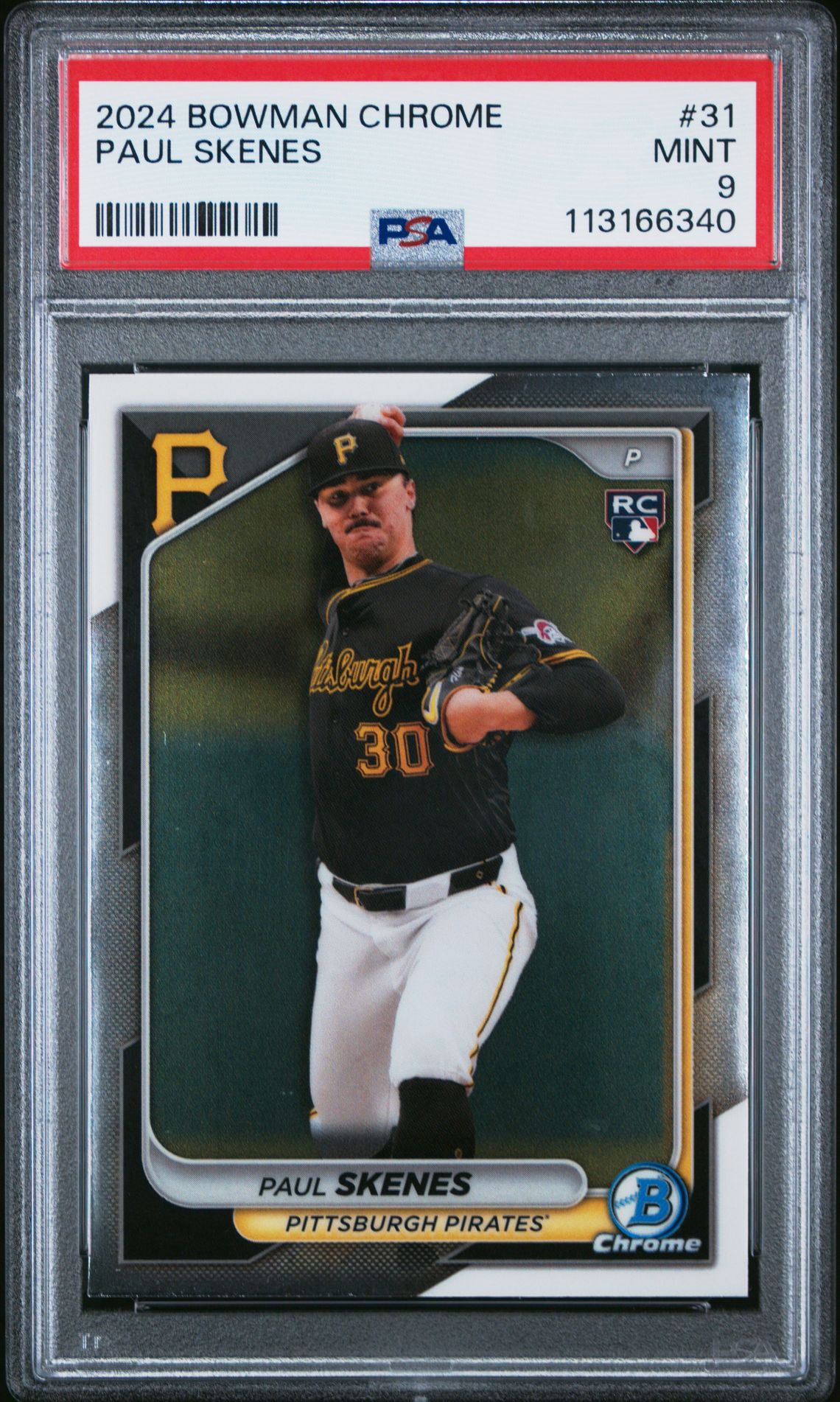 2024 Bowman Chrome Paul Skenes #31 Mint 9 front