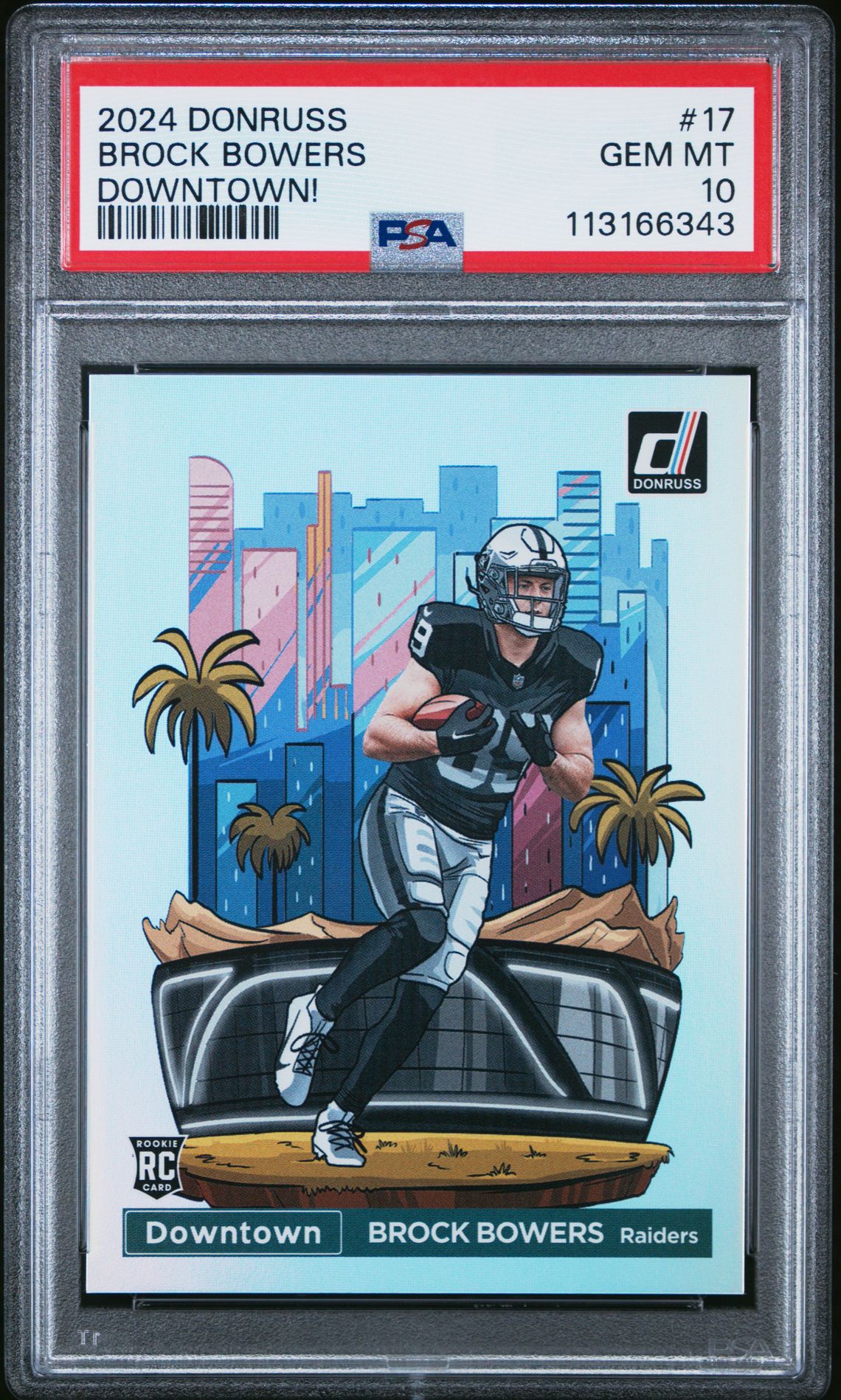 2024 Panini Donruss Downtown! Brock Bowers #17 Gem Mt 10 front