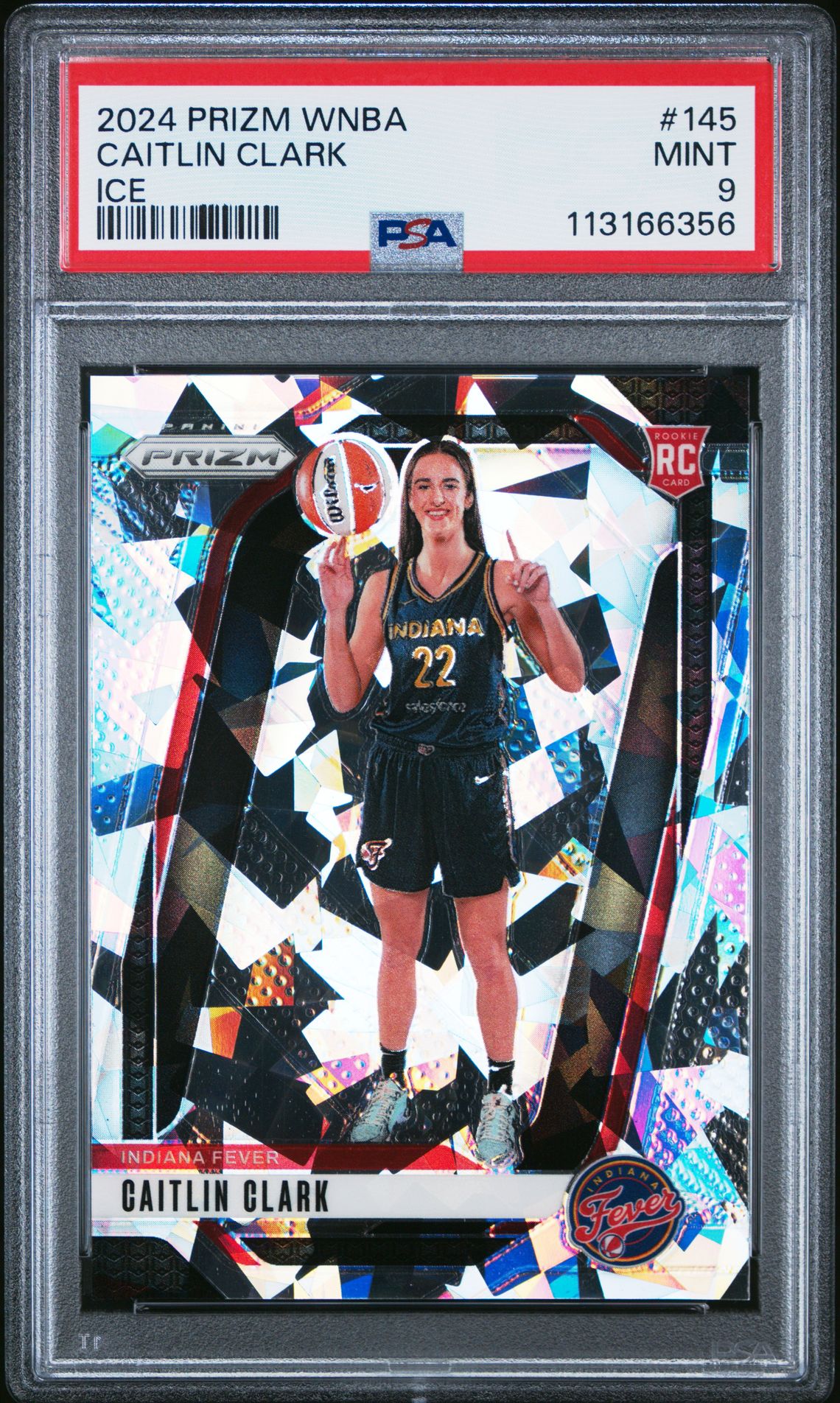 2024 Panini Prizm Wnba Caitlin Clark #145 (Ice) Mint 9 front