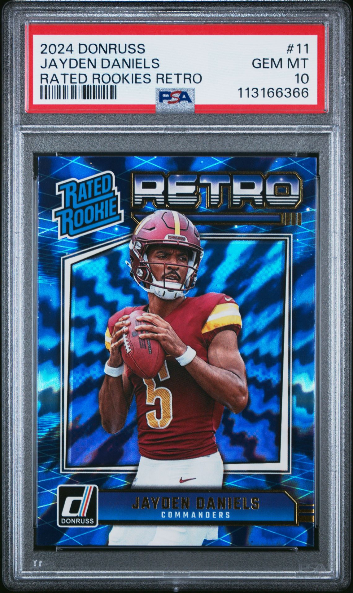 2024 Panini Donruss Rated Rookies Retro Jayden Daniels #11 Gem Mt 10 front