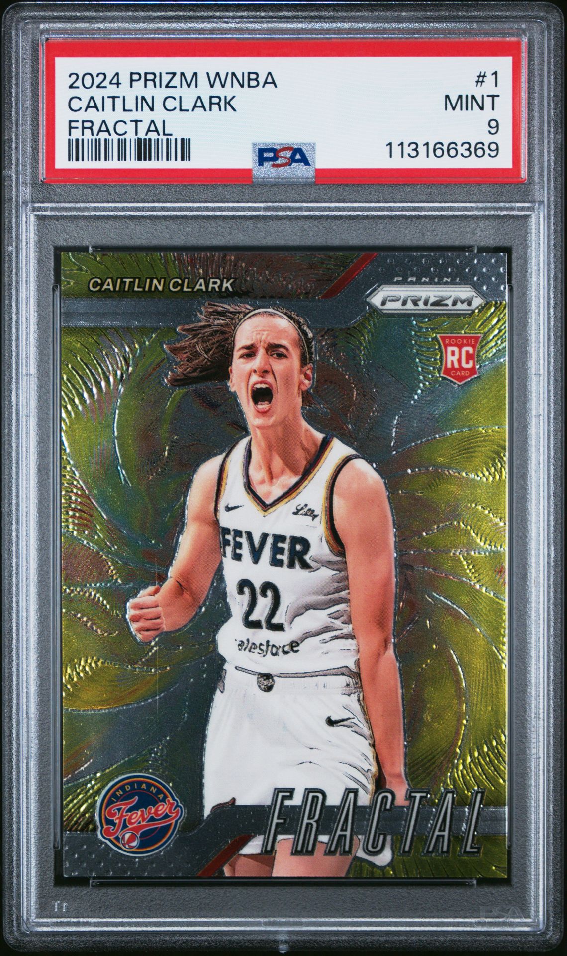 2024 Panini Prizm Wnba Fractal Caitlin Clark #1 Mint 9 front