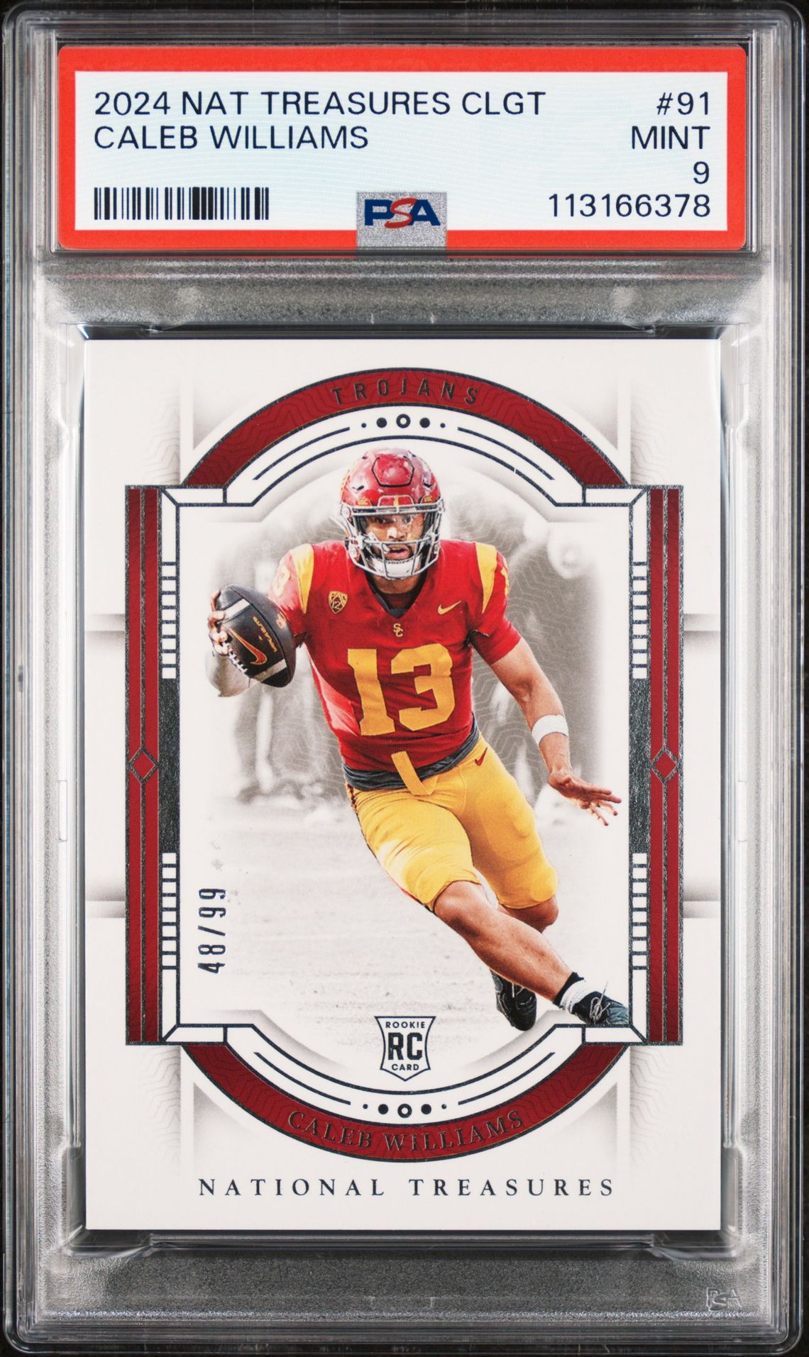 2024 Panini National Treasures Collegiate Caleb Williams #91 Mint 9 front