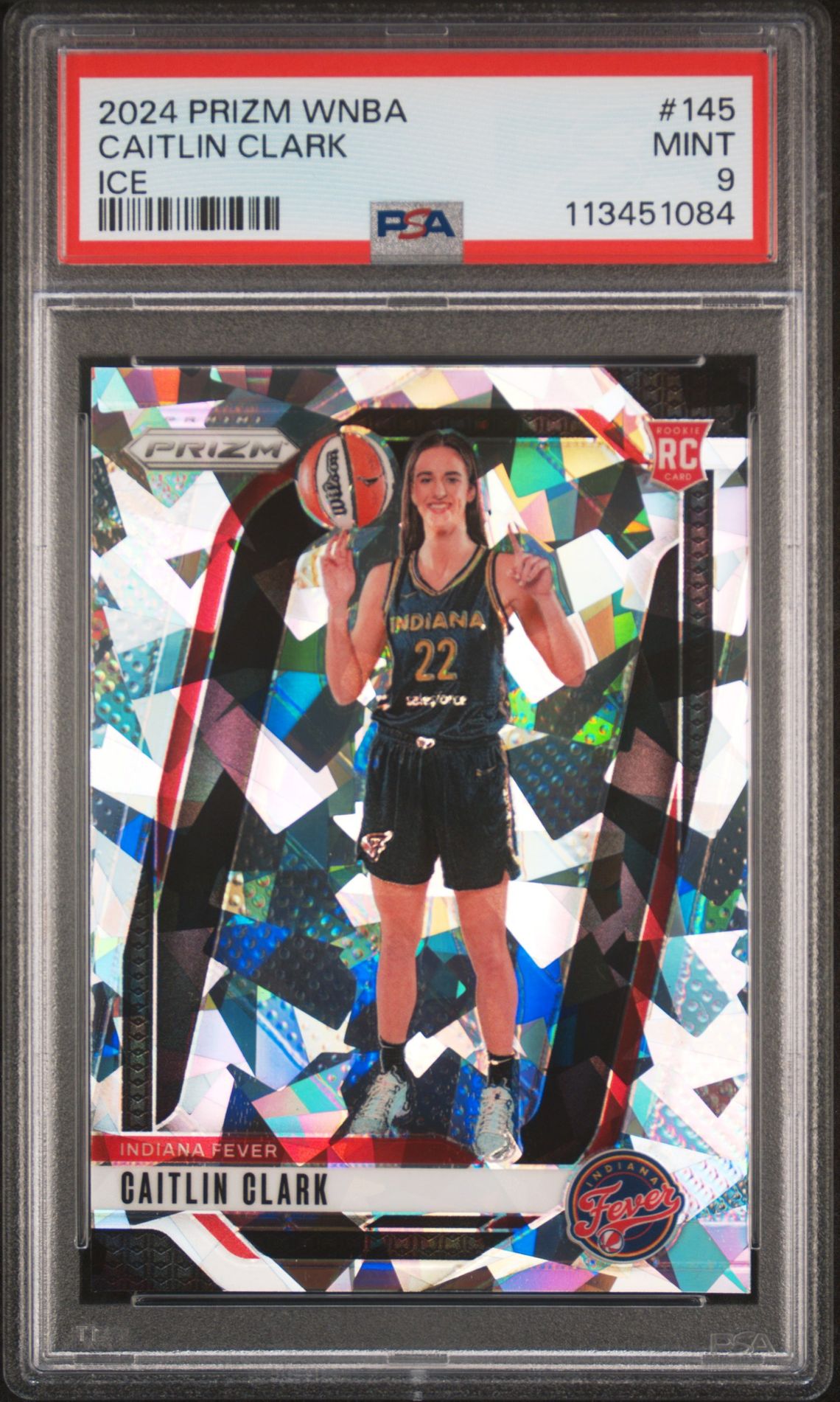 2024 Panini Prizm Wnba Caitlin Clark #145 (Ice) Mint 9 front