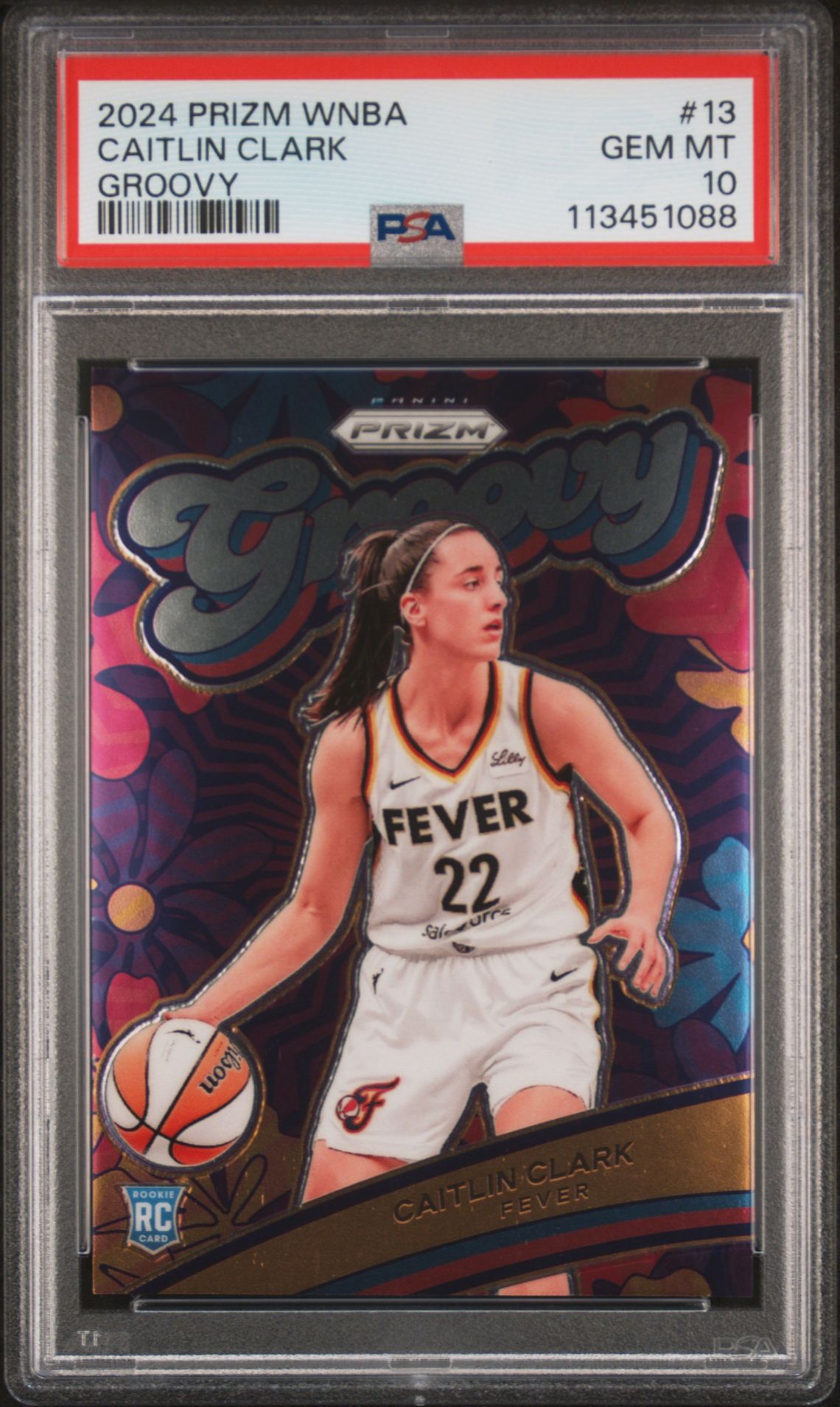 2024 Panini Prizm Wnba Groovy Caitlin Clark #13 Gem Mt 10 front