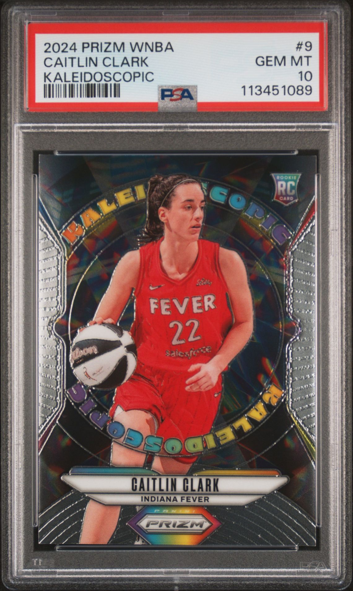 2024 Panini Prizm Wnba Kaleidoscopic Caitlin Clark #9 Gem Mt 10 front