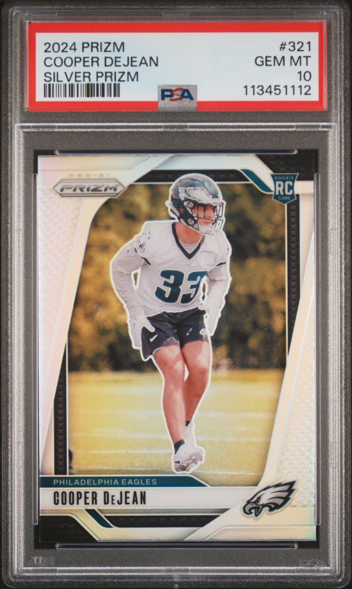 2024 Panini Prizm Cooper Dejean #321 (Silver Prizm) Gem Mt 10 front