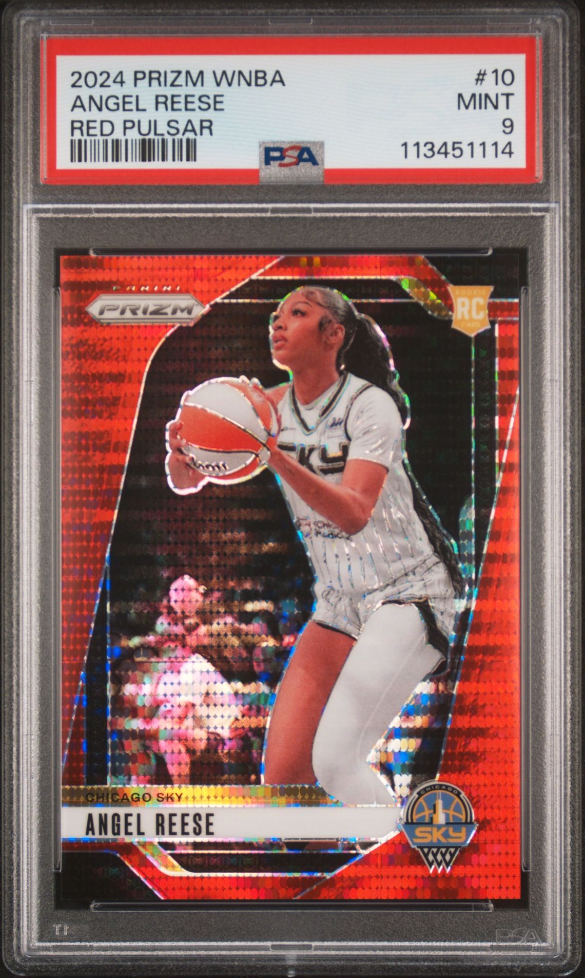2024 Panini Prizm Wnba Angel Reese #10 (Red Pulsar) Mint 9 front