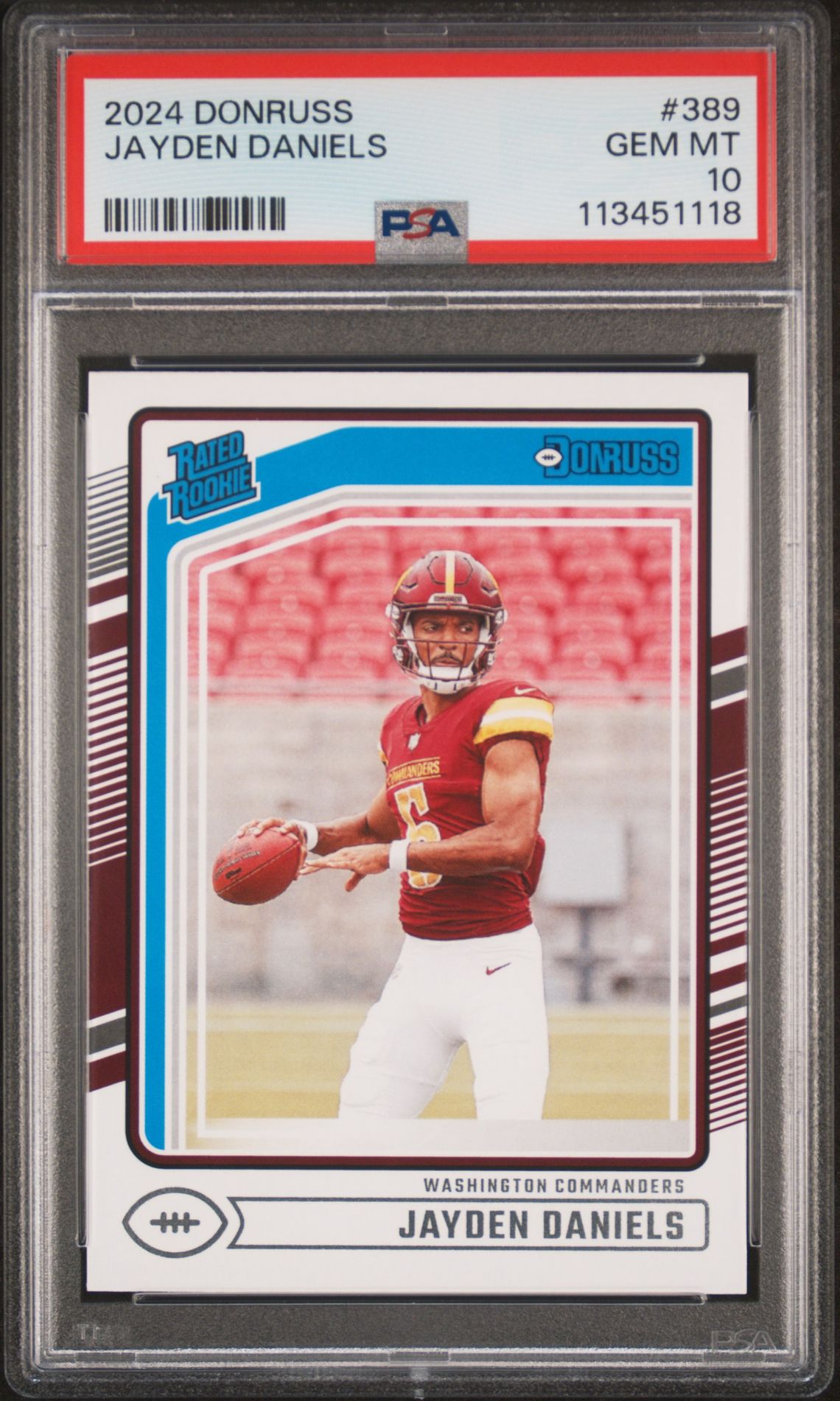 2024 Panini Donruss Jayden Daniels #389 Gem Mt 10 front