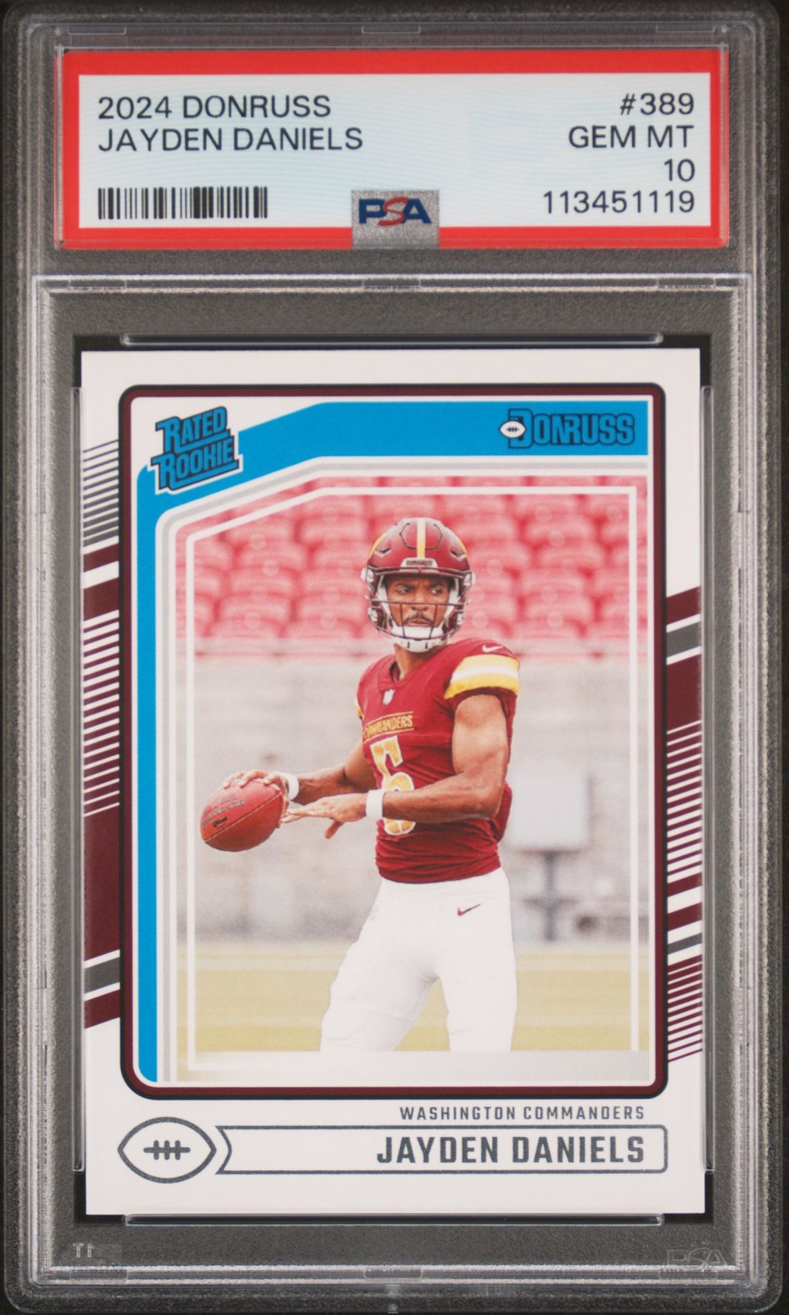 2024 Panini Donruss Jayden Daniels #389 Gem Mt 10 front