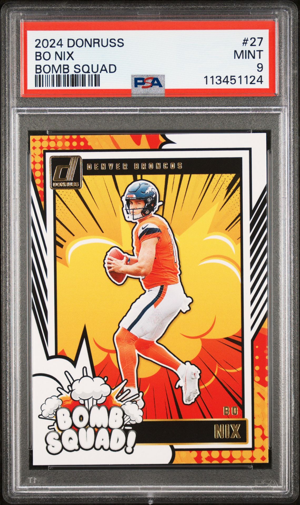 2024 Panini Donruss Bomb Squad Bo Nix #27 Mint 9 front