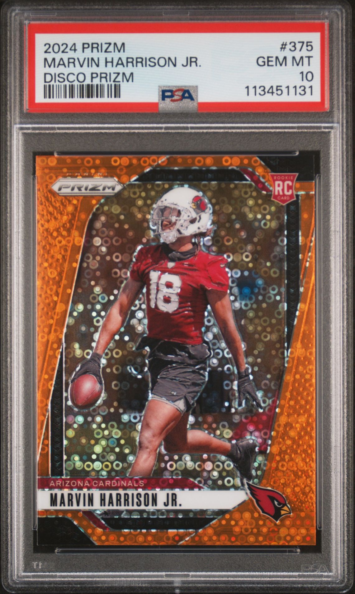 2024 Panini Prizm Marvin Harrison Jr. #375 (Disco Prizm) Gem Mt 10 front