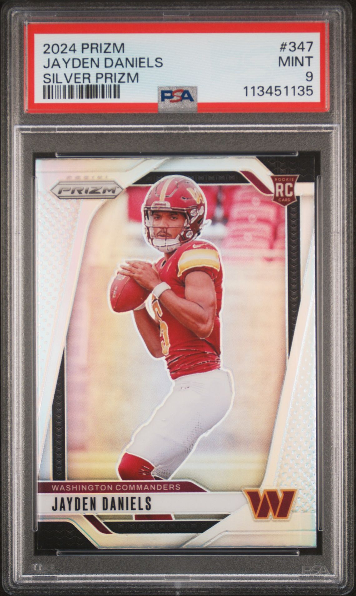 2024 Panini Prizm Jayden Daniels #347 (Silver Prizm) Mint 9 front