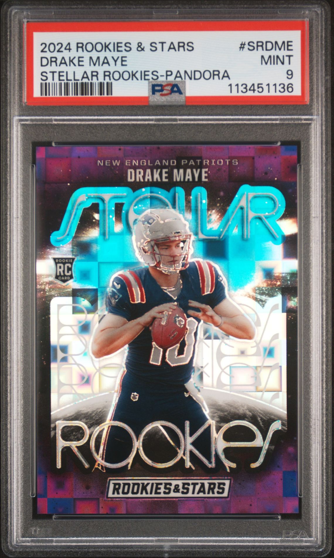 2024 Panini Rookies & Stars Stellar Rookies Drake Maye #Srdme (Stellar Rookies-Pandora) Mint 9 front