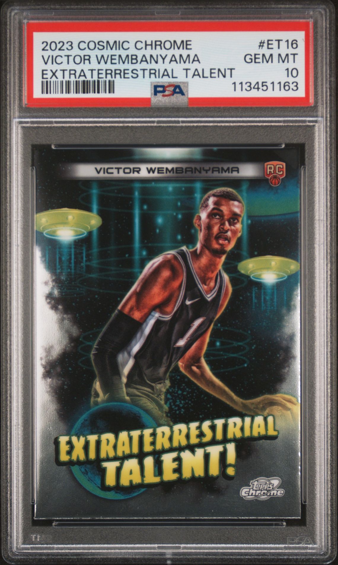 2023 Topps Cosmic Chrome Extraterrestrial Talent Victor Wembanyama #Et16 Gem Mt 10 front