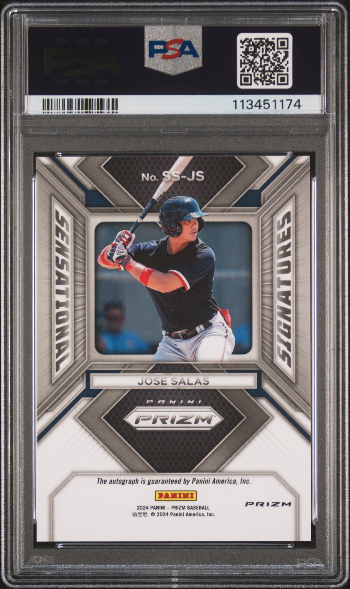 2024 Panini Prizm Sensational Signatures Jose Salas #Ssjs (Sensational Sig-Green Prizm) Mint 9 back