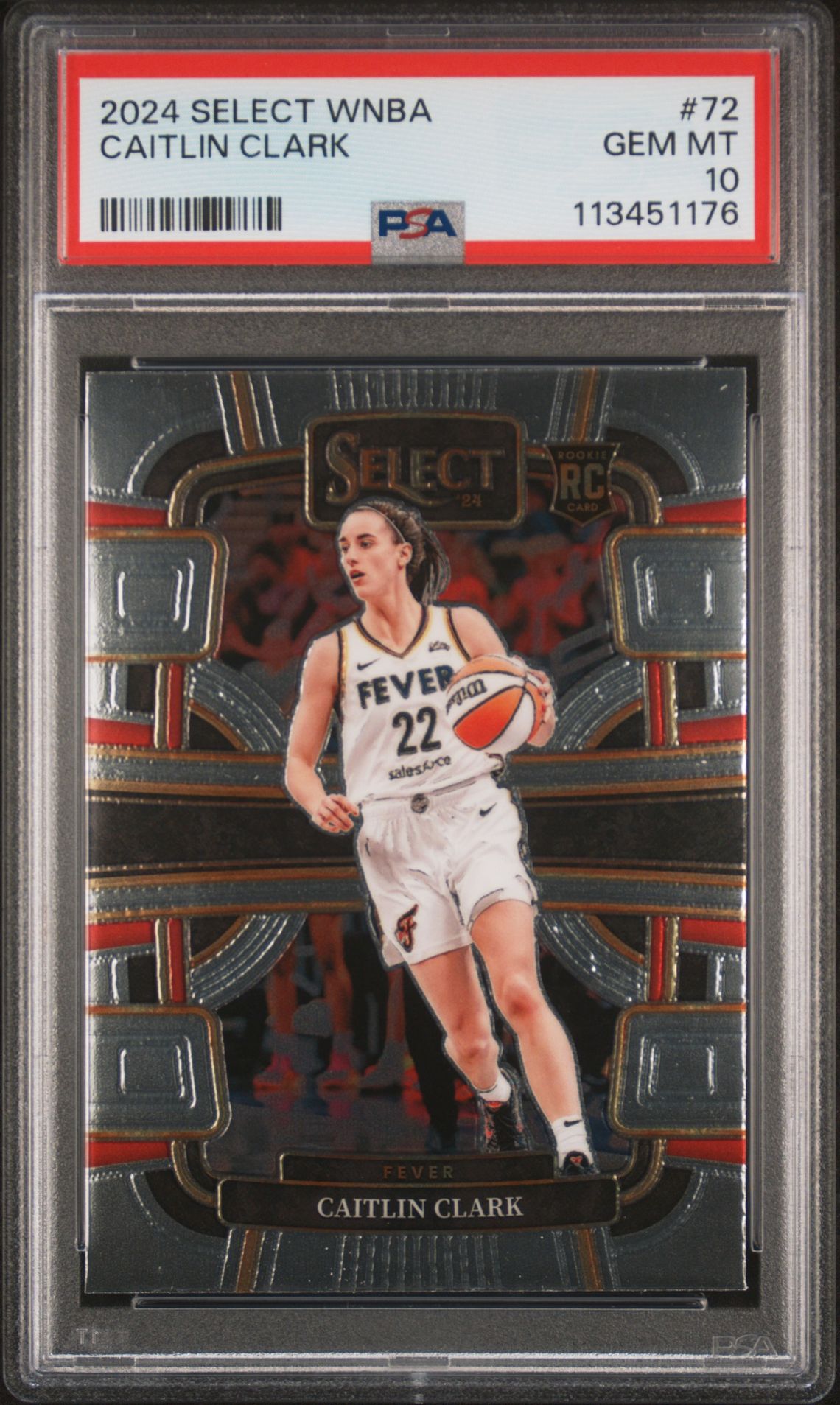 2024 Panini Select Wnba Caitlin Clark #72 Gem Mt 10 front