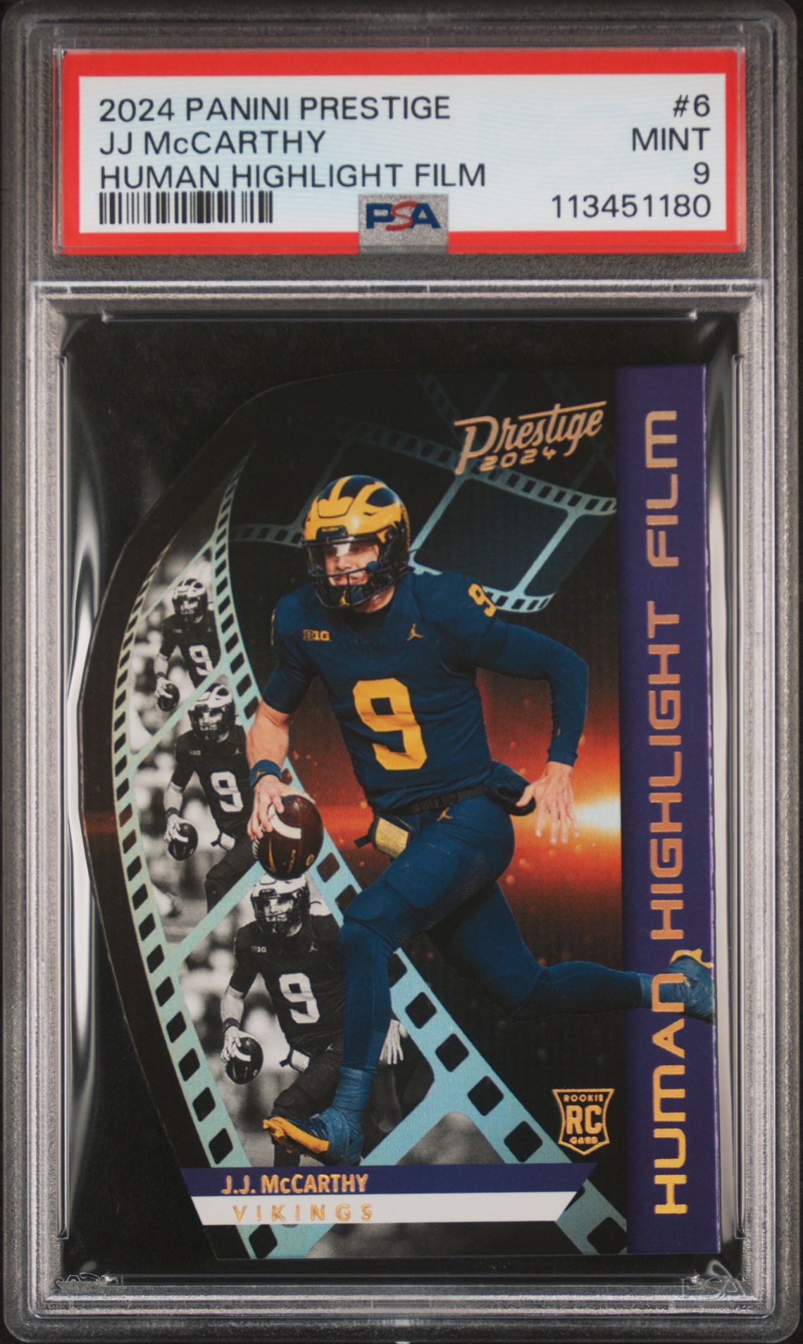 2024 Panini Prestige Human Highlight Film Jj Mccarthy #6 Mint 9 front