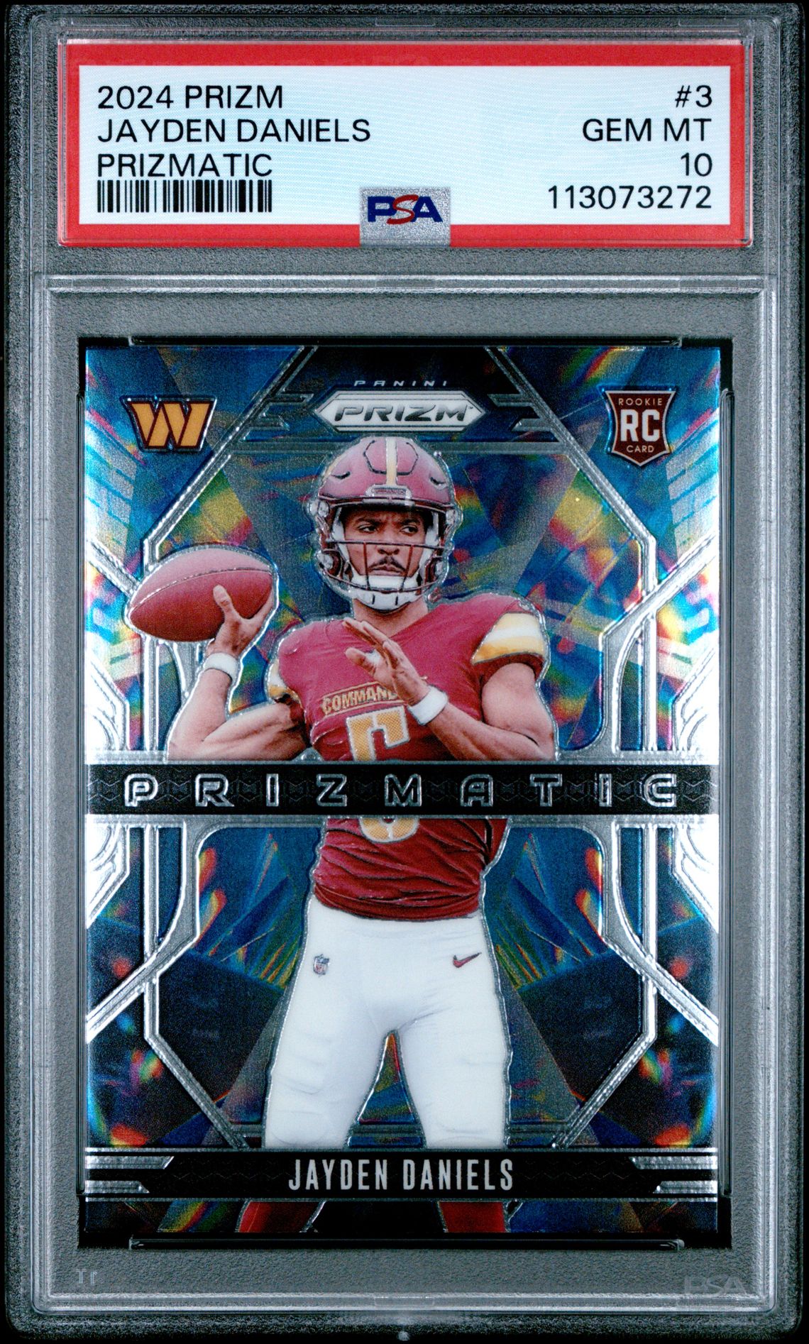2024 Panini Prizm Prizmatic Jayden Daniels #3 Gem Mt 10 front