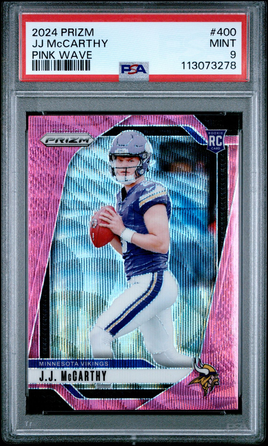 2024 Panini Prizm Jj Mccarthy #400 (Pink Wave) Mint 9 front