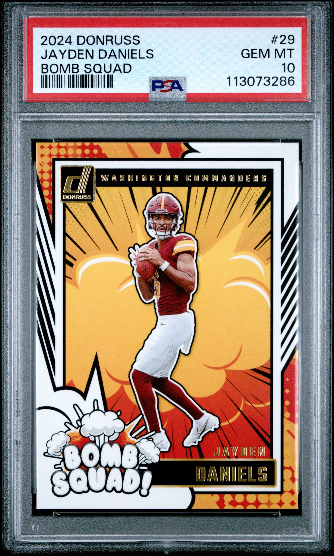 2024 Panini Donruss Bomb Squad Jayden Daniels #29 Gem Mt 10 front