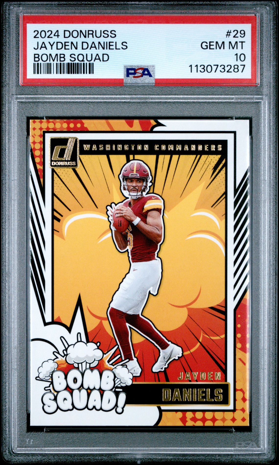 2024 Panini Donruss Bomb Squad Jayden Daniels #29 Gem Mt 10 front