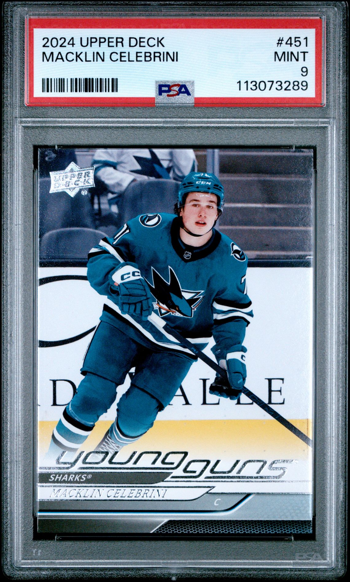 2024 Upper Deck Macklin Celebrini #451 Mint 9 front