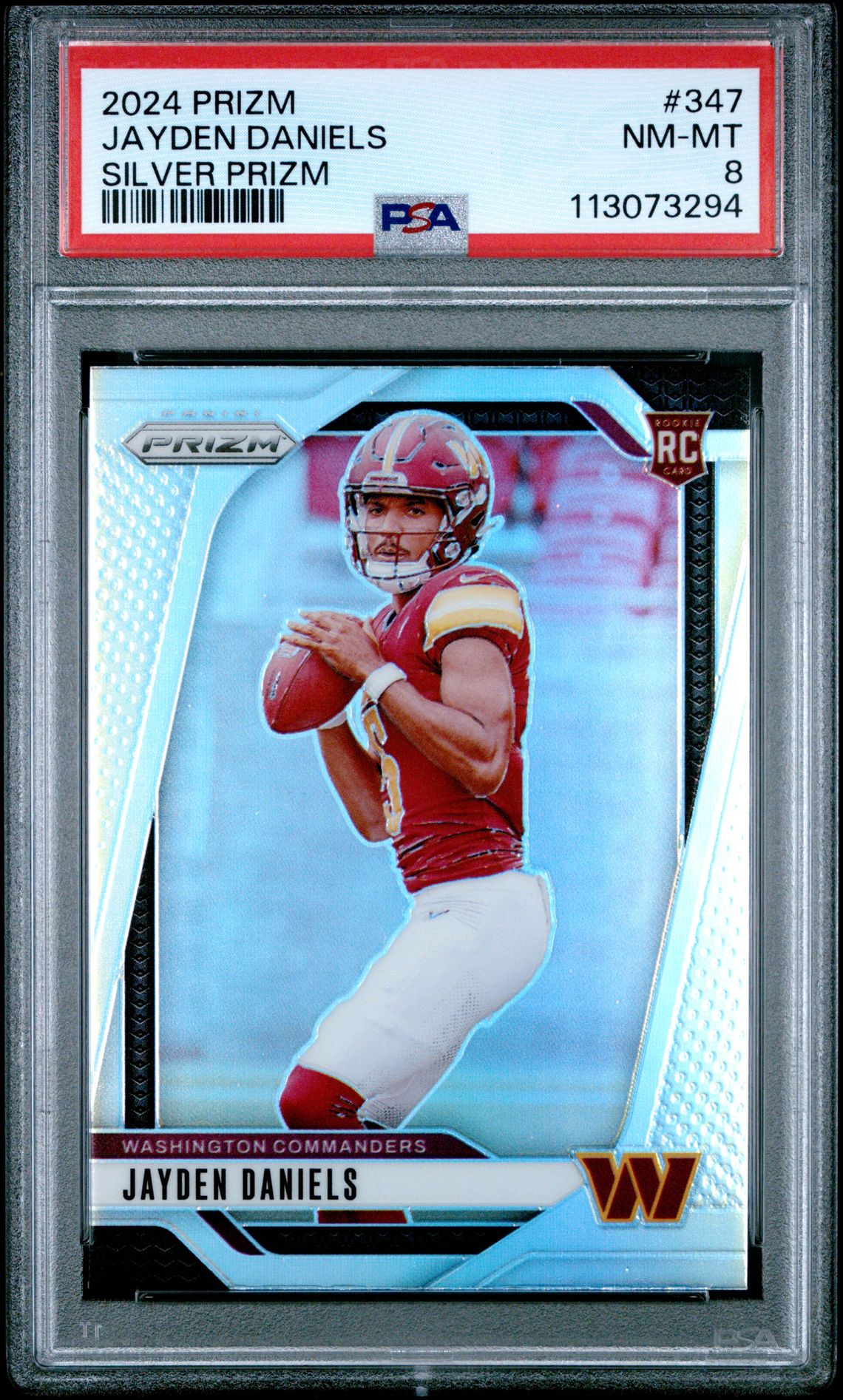 2024 Panini Prizm Jayden Daniels #347 (Silver Prizm) Nm-Mt 8 front