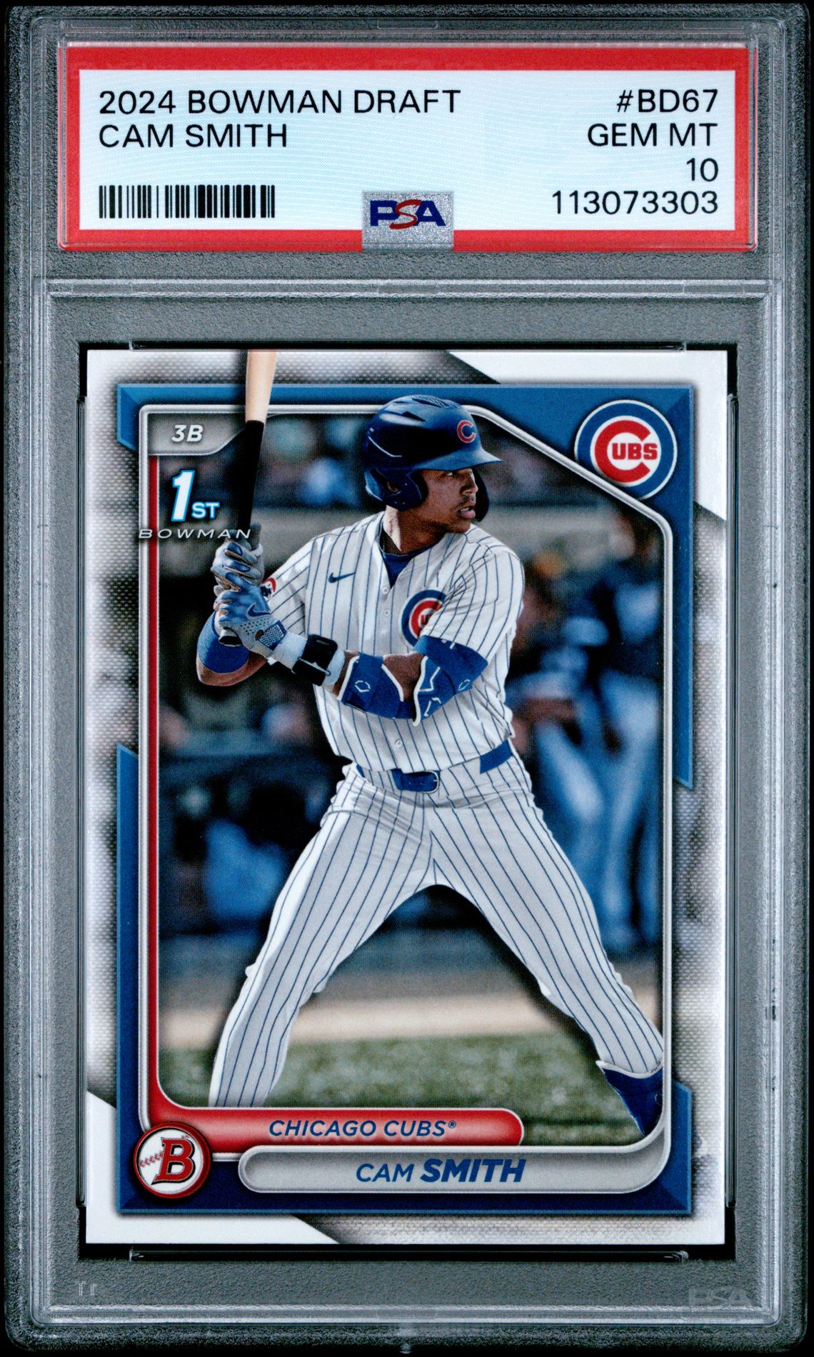 2024 Bowman Draft Cam Smith #Bd67 Gem Mt 10 front