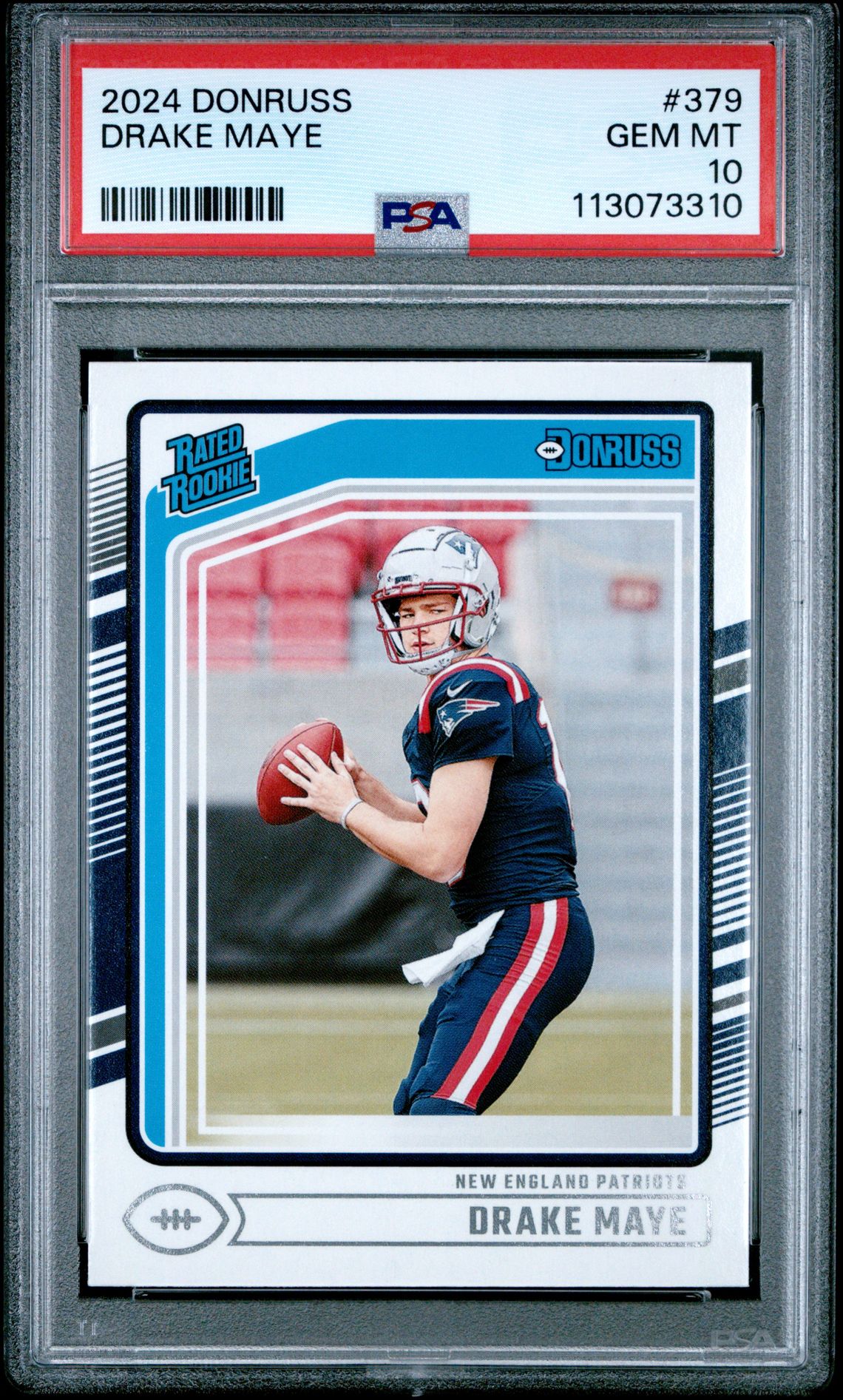 2024 Panini Donruss Drake Maye #379 Gem Mt 10 front