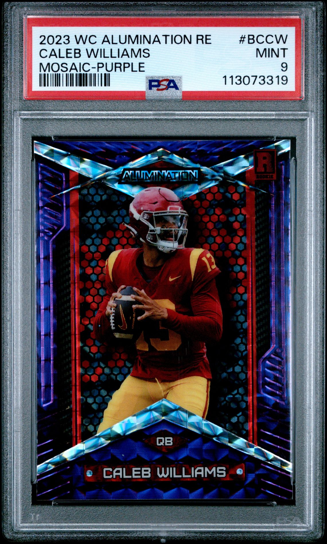 2023 Wild Card Alumination Rookie Edition Caleb Williams #Bccw (Mosaic-Purple) Mint 9 front