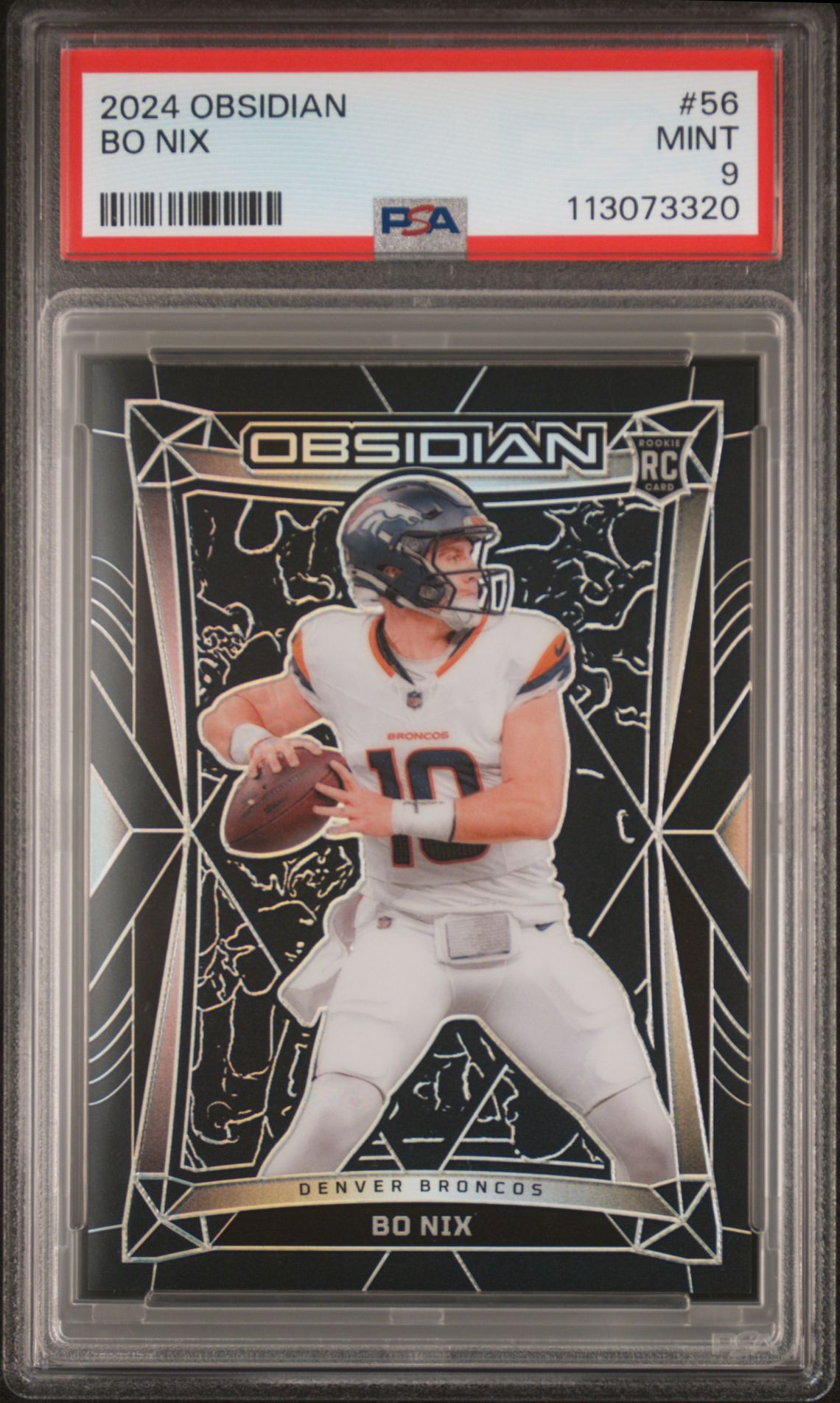 2024 Panini Obsidian Bo Nix #56 Mint 9 front