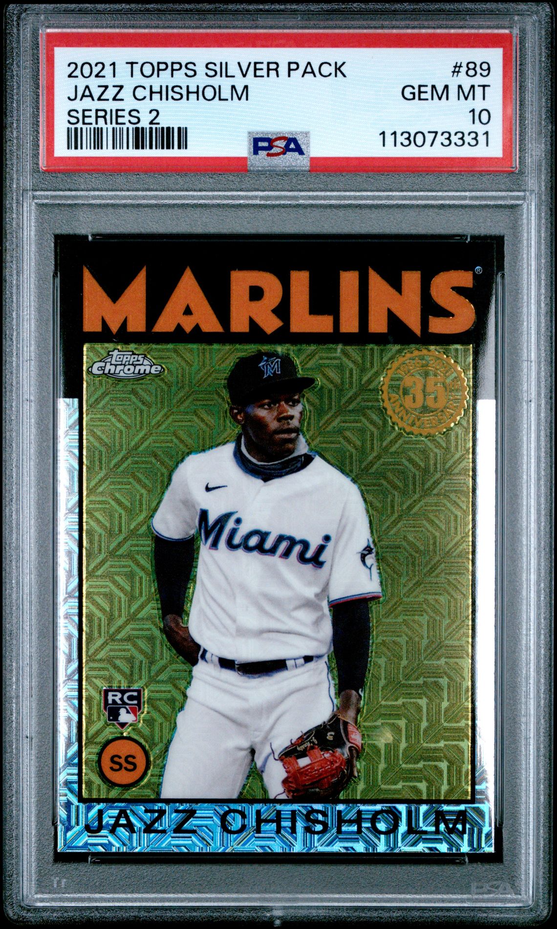 2021 Topps Silver Pack 1986 Chrome Promo Jazz Chisholm #89 (Series 2) Gem Mt 10 front