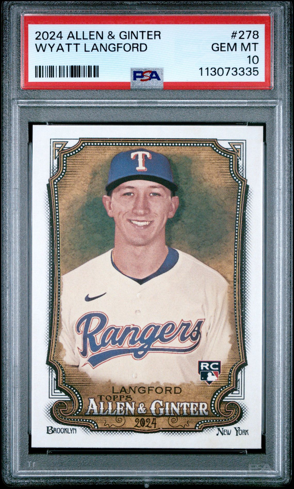 2024 Topps Allen & Ginter Wyatt Langford #278 Gem Mt 10 front