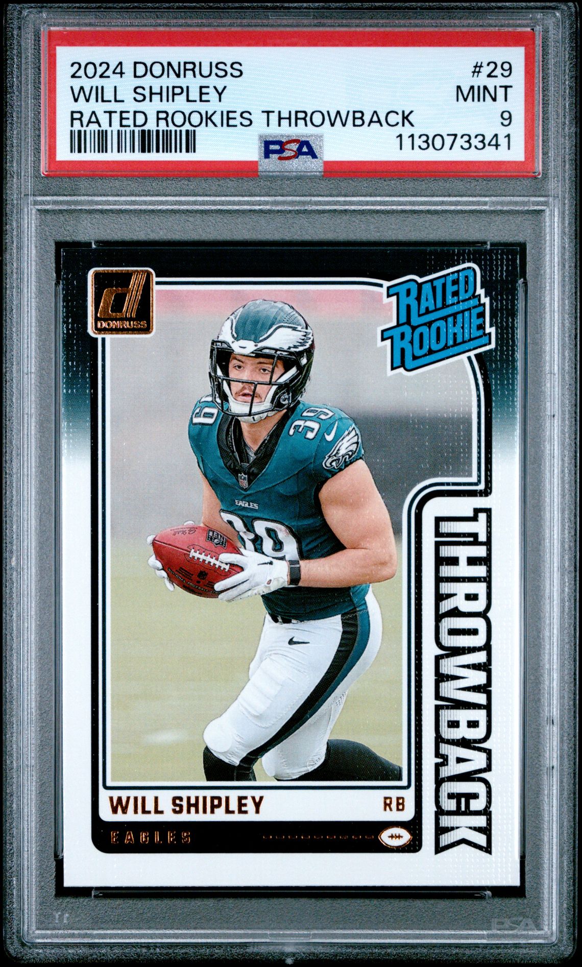 2024 Panini Donruss Rated Rookies Throwback Will Shipley #29 Mint 9 front