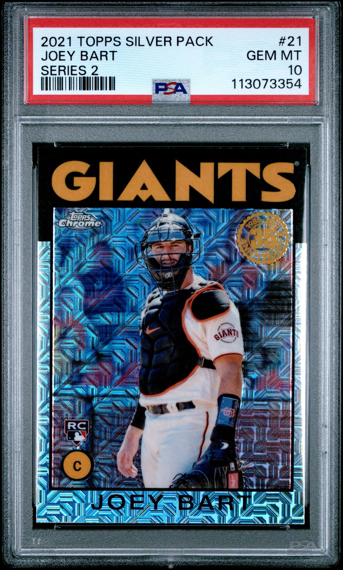 2021 Topps Silver Pack 1986 Chrome Promo Joey Bart #21 (Series 2) Gem Mt 10 front